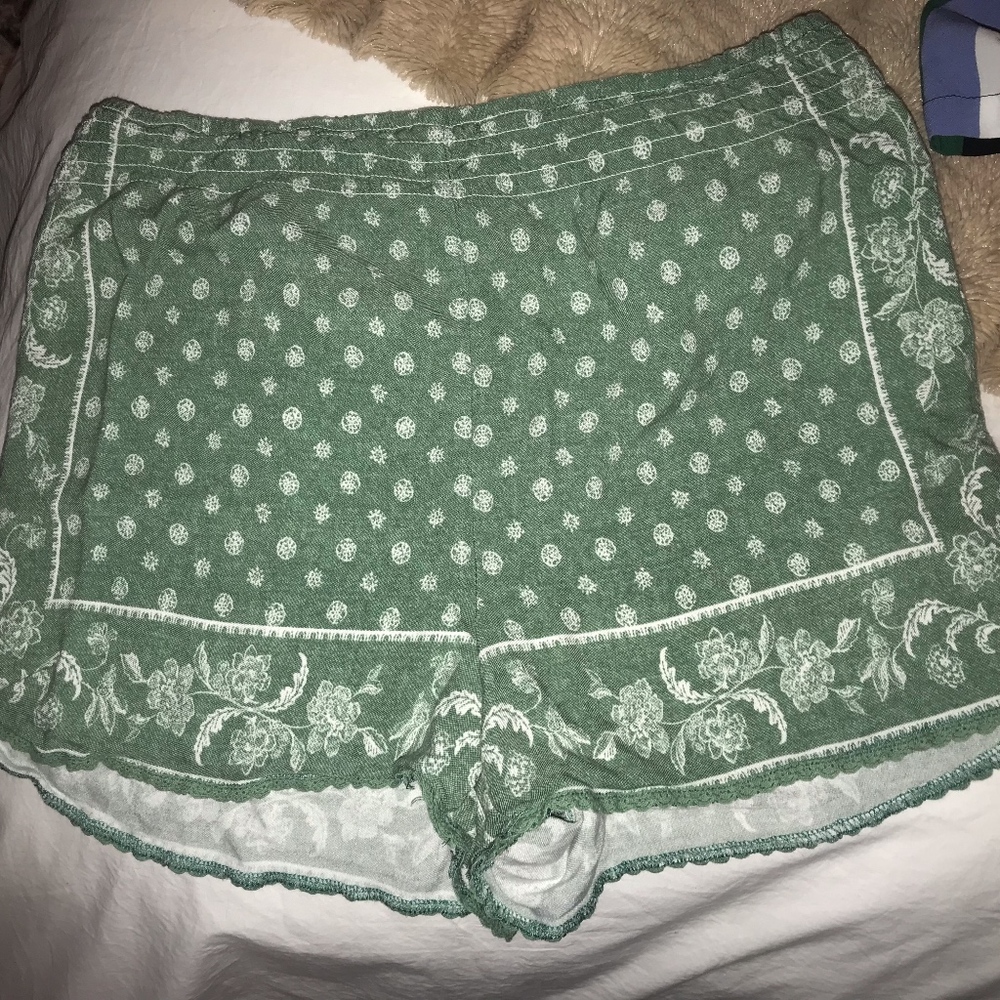 Green & White Shorts